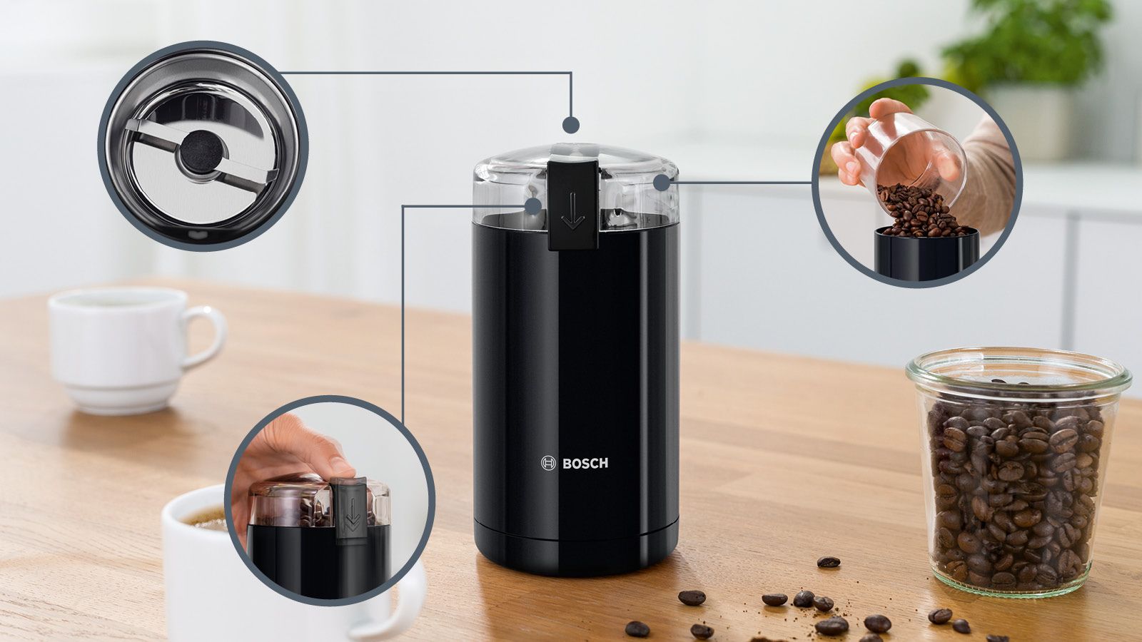 Bosch SDA Kaffeemühle 180W,max.75g TSM6A013B sw