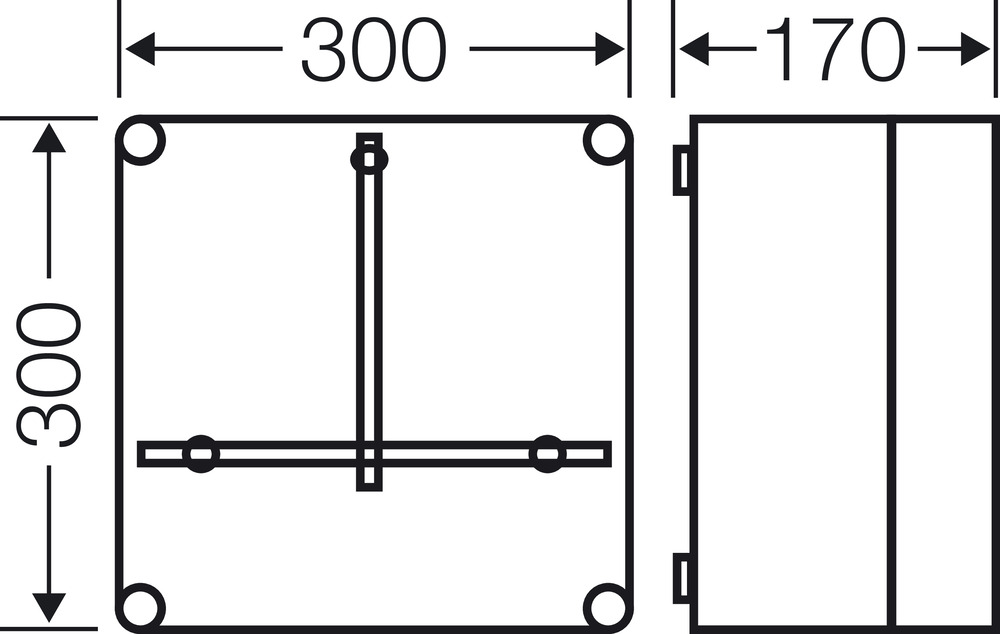 Hensel Zählergehäuse 300x300x170mm T=146 Mi 2200