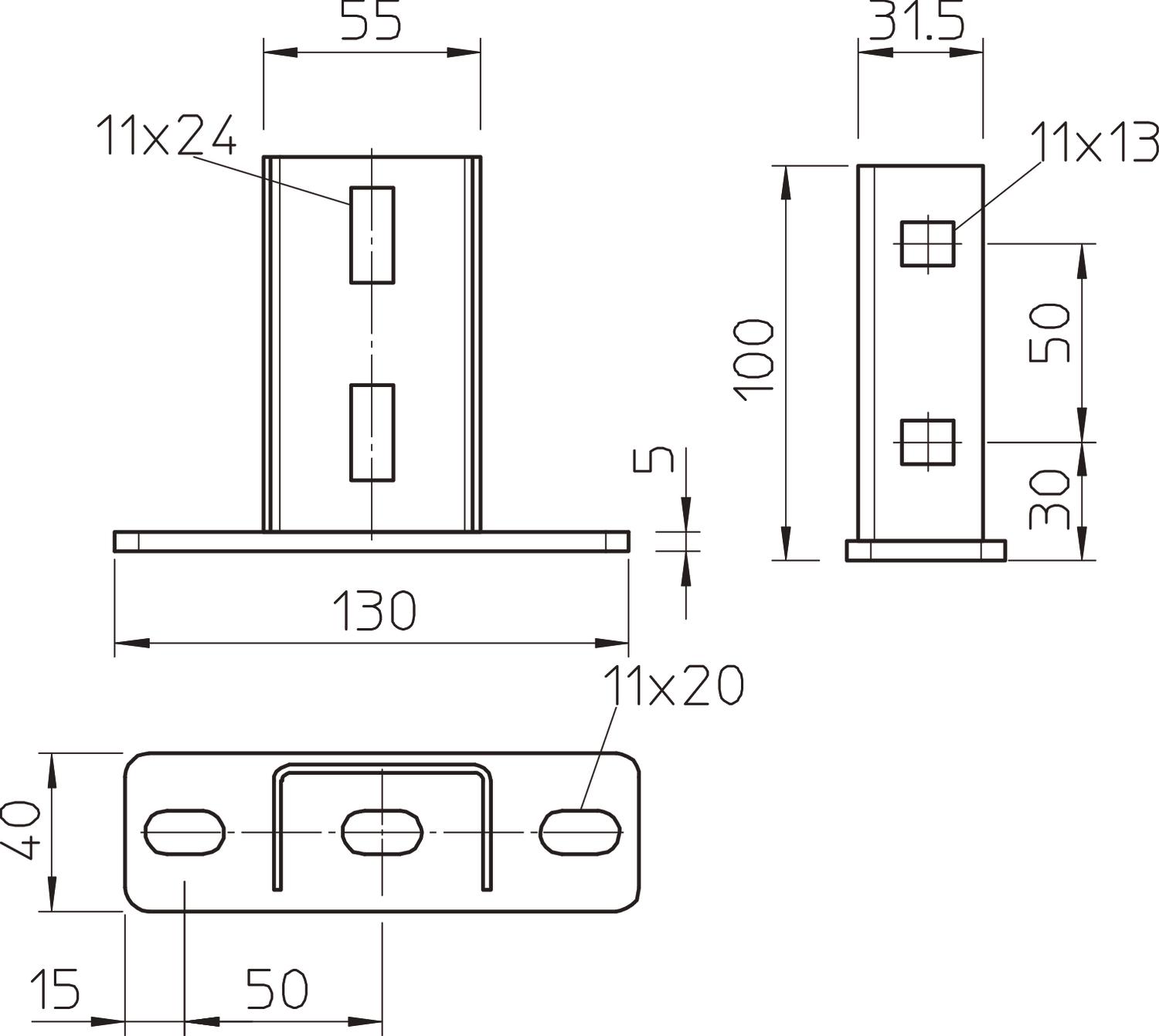 OBO Bettermann Vertr Kopfplatte für US 3-Stiel KU 3 FT