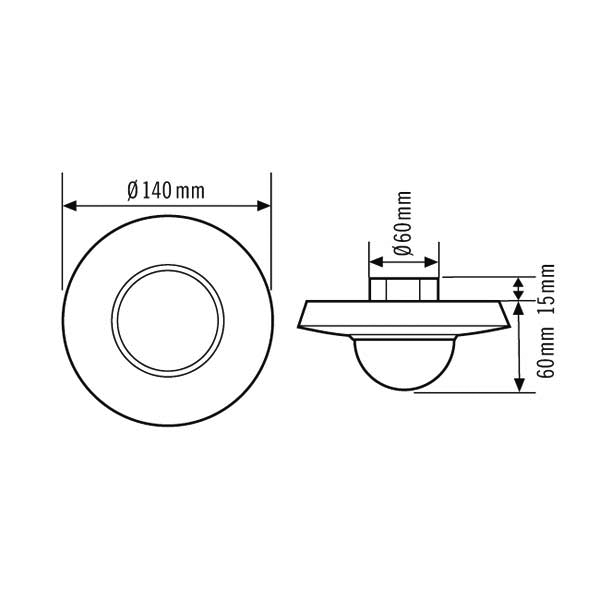 ESYLUX Decken-Präsenzmelder UP, 360 Grad PD 360i/24