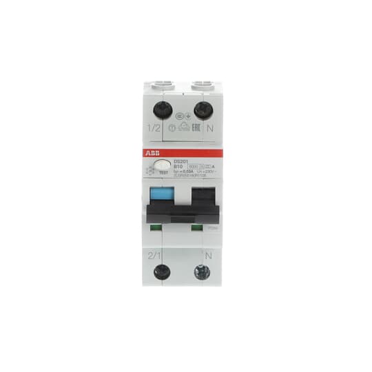 ABB Stotz S&J FI/LS-Schalter 6kA, 1p+N DS201A-B10/0,03