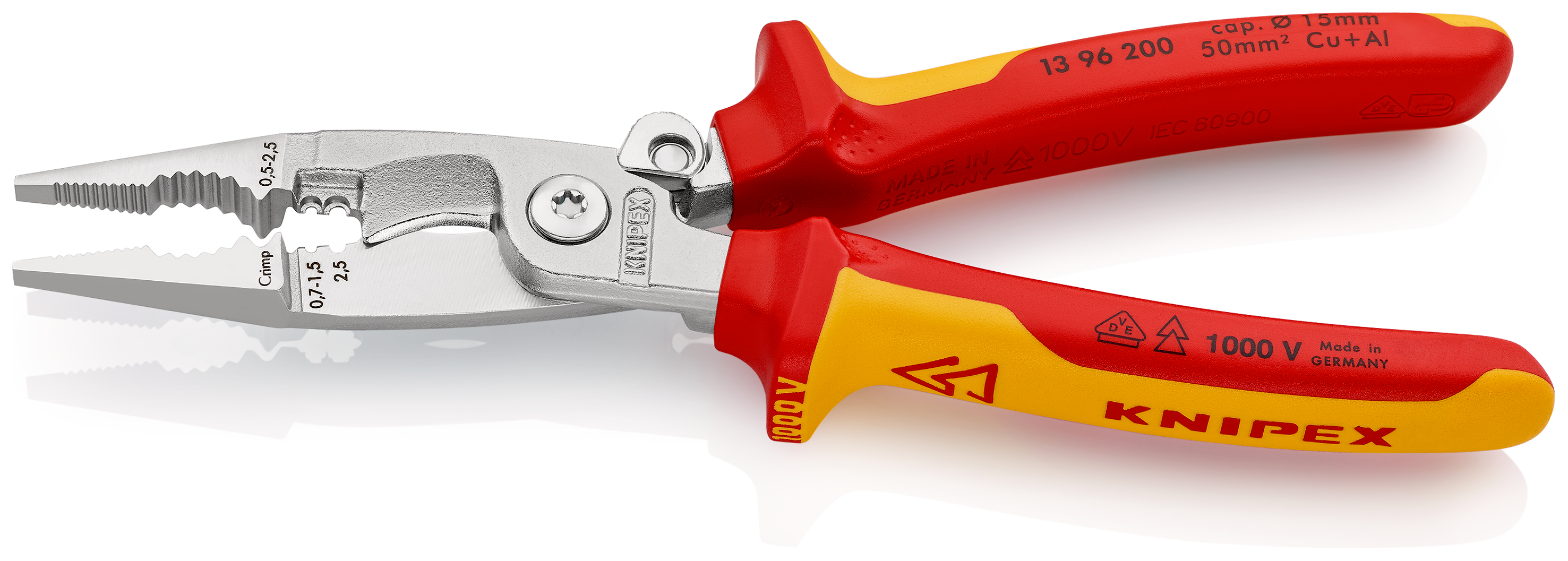 Knipex-Werk Elektro-Installationszange 200mm 13 96 200