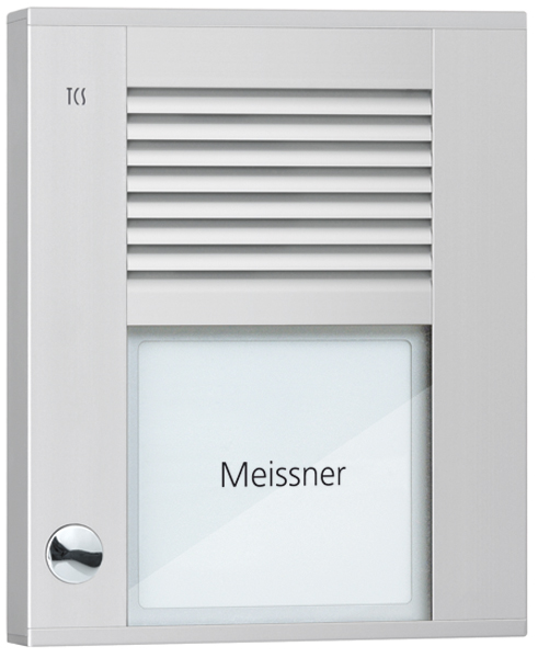 TCS Tür Control Audioaußenstation1-reihig 1 Taste AP silber PDS01-EN/04