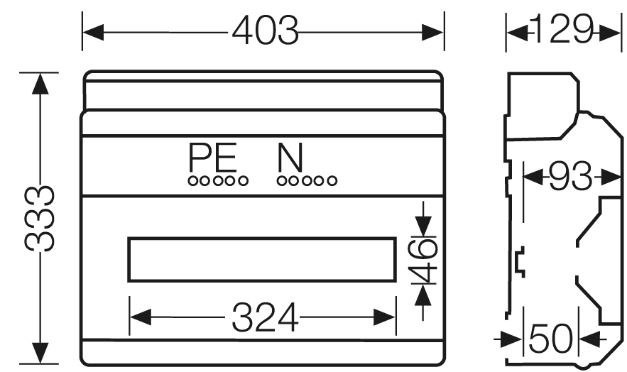 Hensel KV 90-Automatengehäuse 18 TE, IP 65 KV 9118 NT