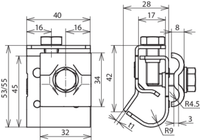 DEHN Dachrinnenklemme NIRO f.Wulst 16-22mm DRKDUL8.10W16.22V2A