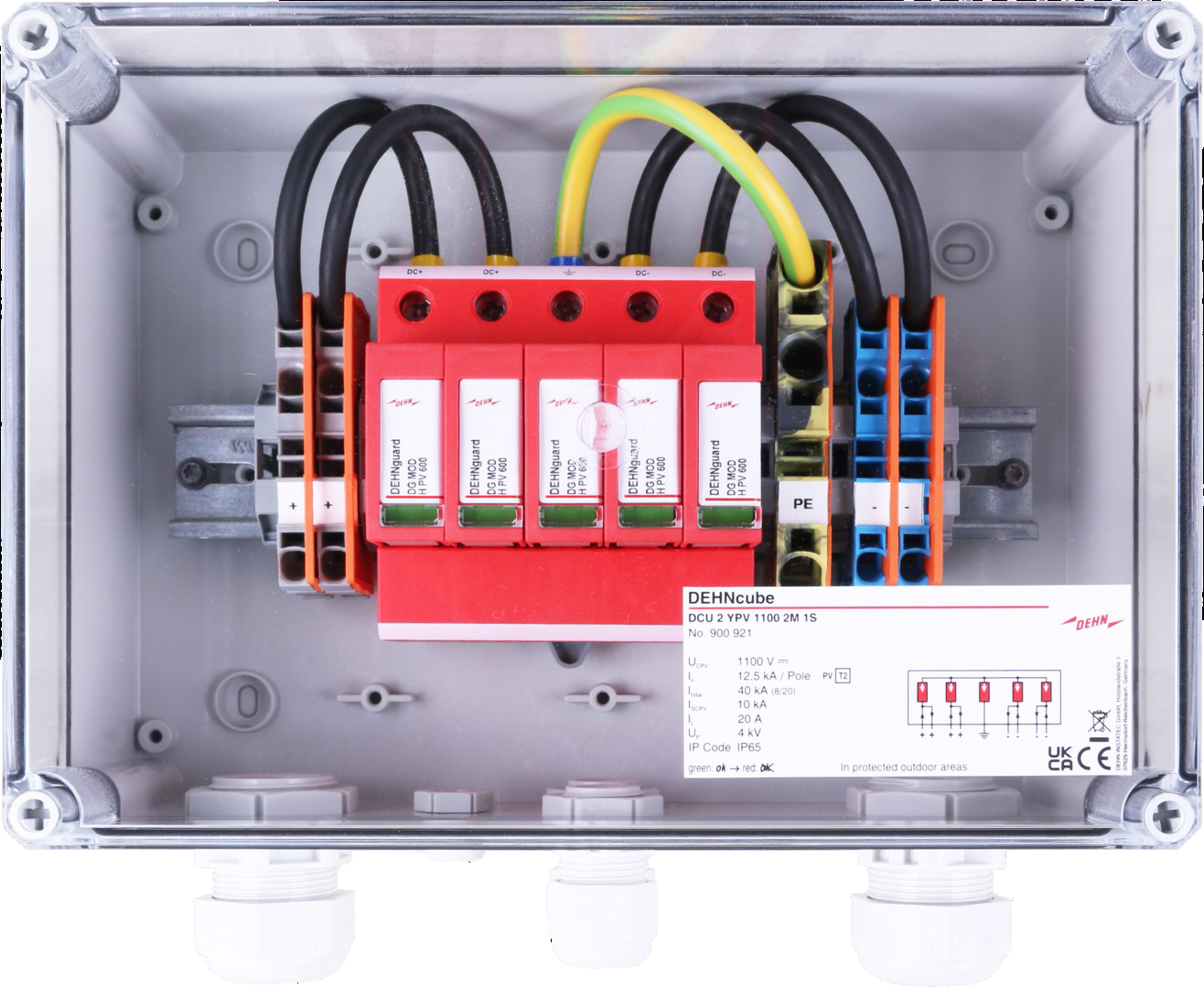 DEHN Generatoranschlusskasten für PV-Anlagen DCU 2 YPV 1100 2M 1S