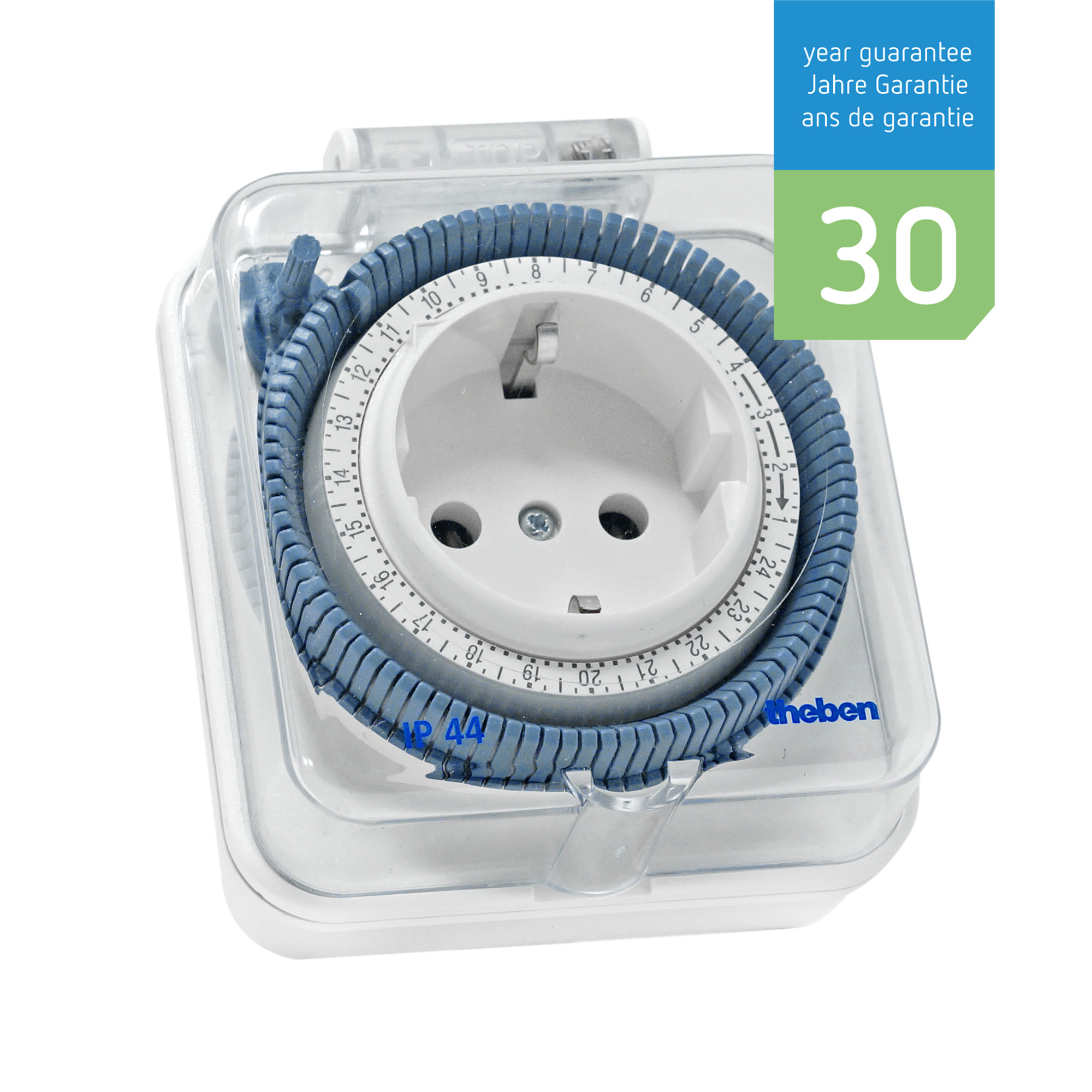 theben-timer 26 IP 44 Steckdosen-Zeitschaltuhr analog außen, Tagesprogramm, 400 W LED 0260855