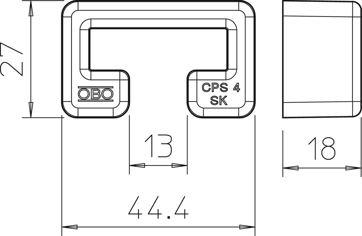 25 STK OBO Bettermann Vertr Schutzkappe gespritzt zu Schiene CPS 4 MS4022 SK