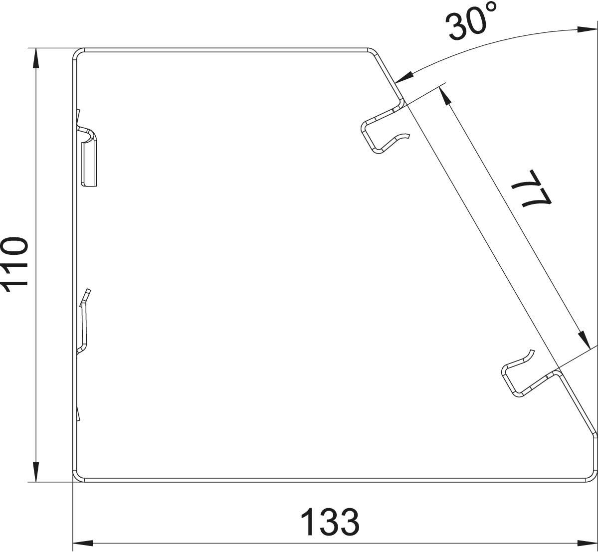 2 M OBO Bettermann Vertr Geräteeinbaukanal 133x110x2000 GEK-SA133110RW