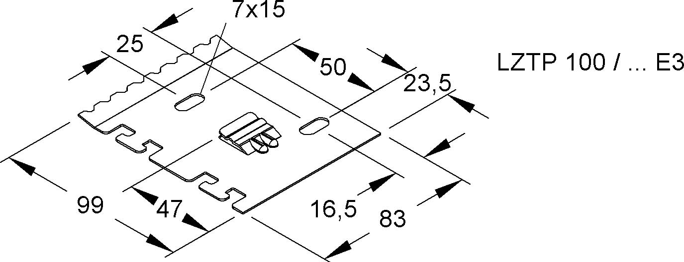 Niedax Trennstegbefestig.-platte B=199,Stahl S LZTP 200