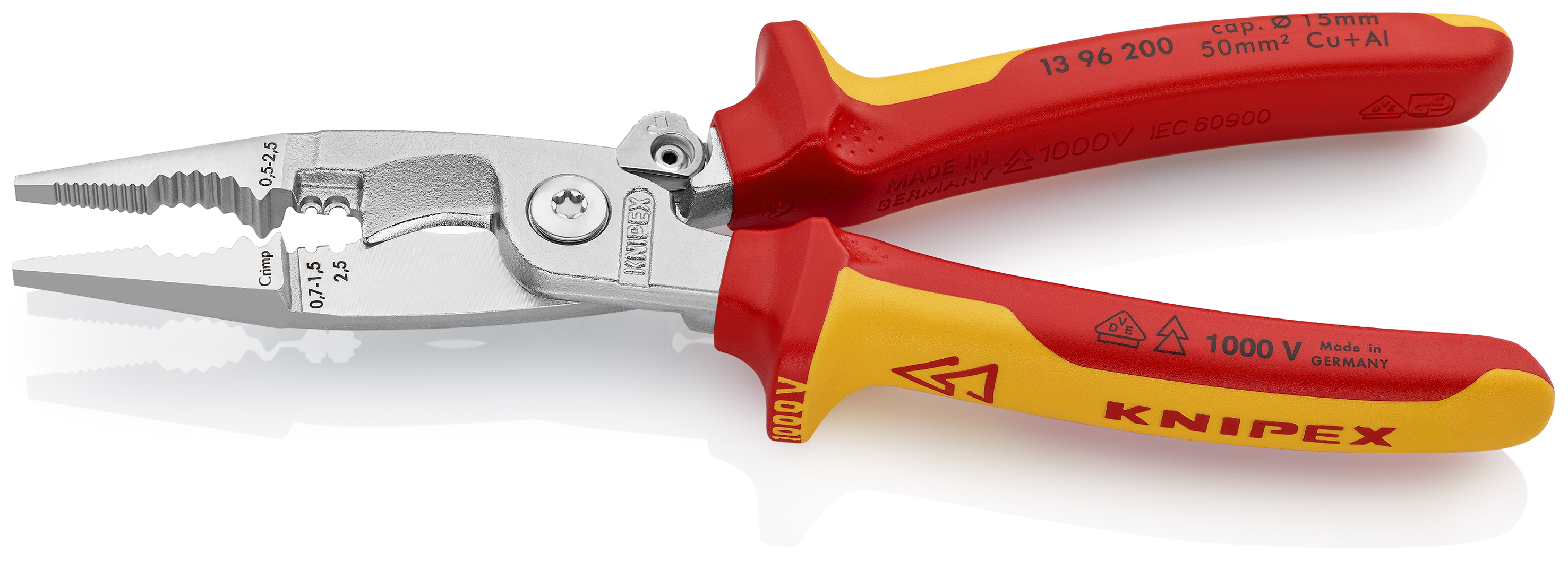 Knipex-Werk Elektro-Installationszange 200mm 13 96 200