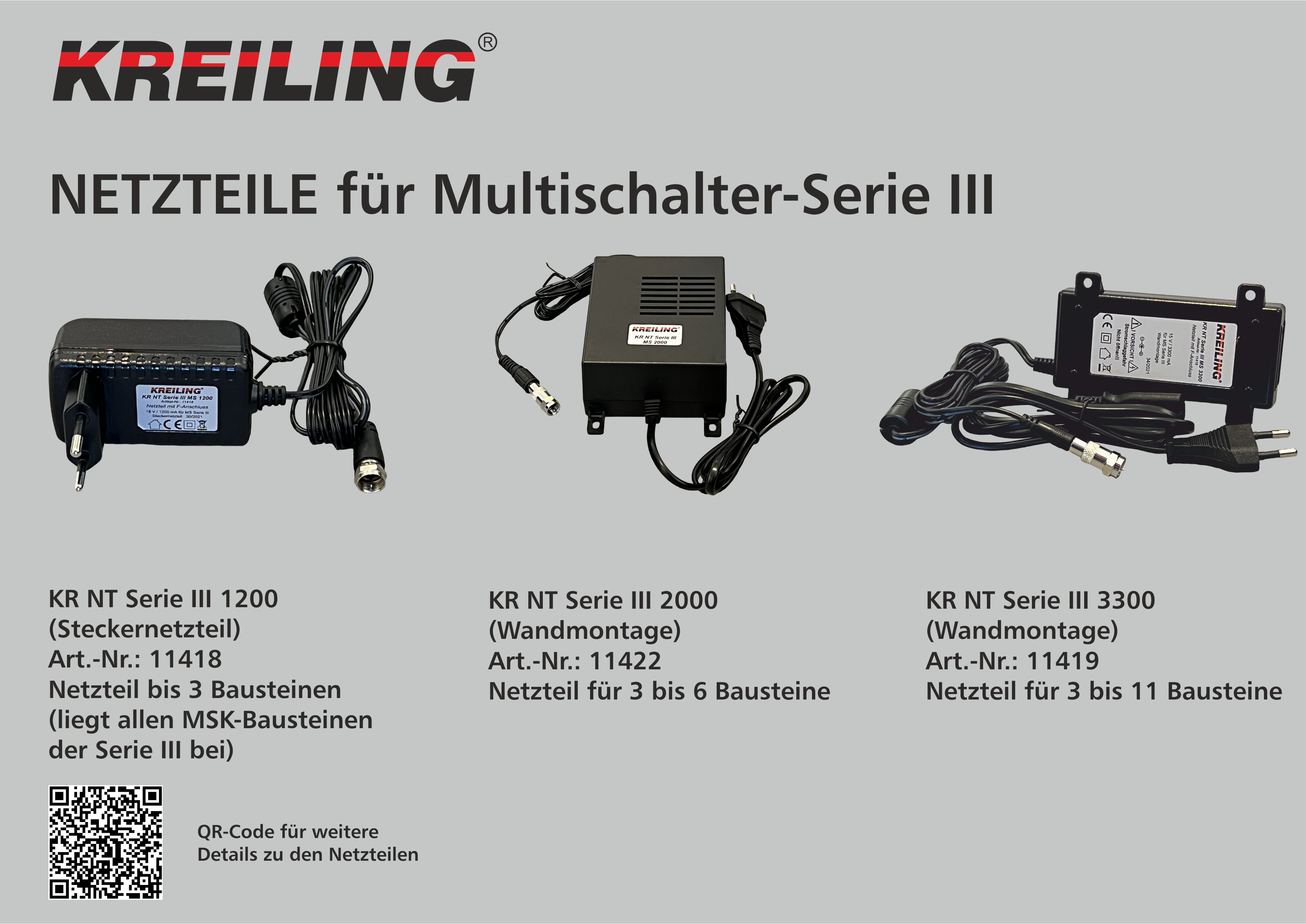 Kreiling Tech. Netzteil für MS Serie III mit F-Anschluss KR NT Ser.III MS1200