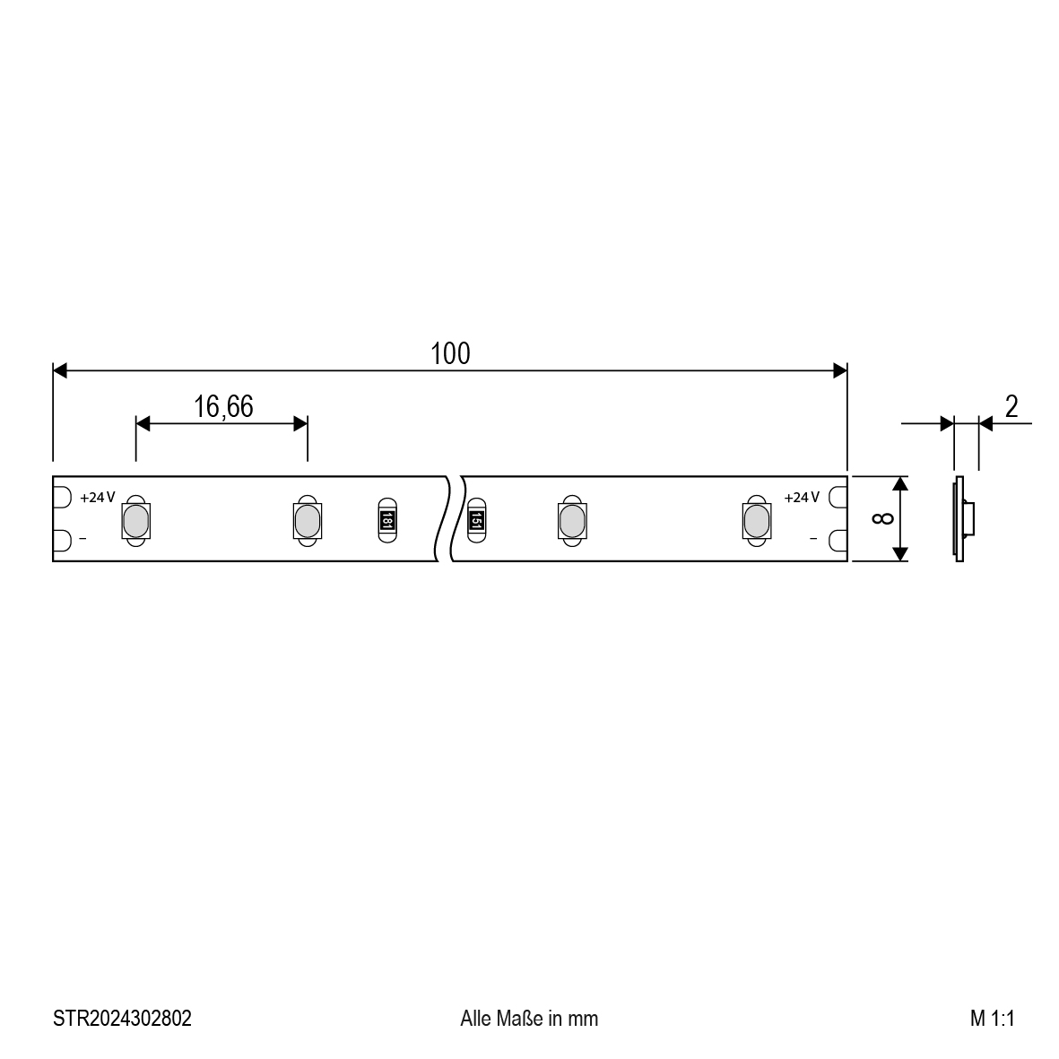 EVN Lichttechnik LED-Strip 24V 5m 3000K STR2024302802