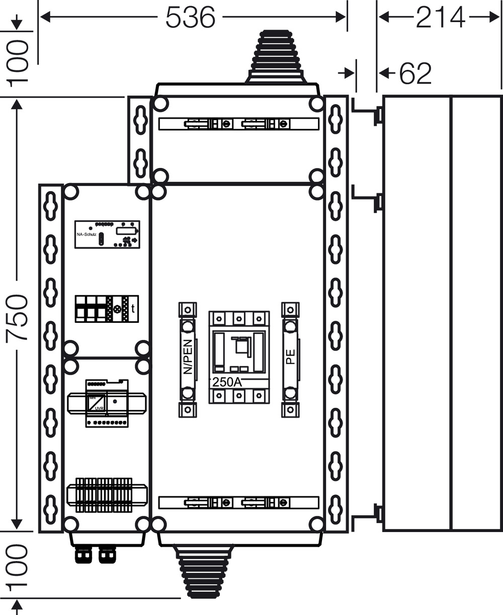 Hensel PV-Freischaltstelle 150kVA, 3-p. m.LS+NA Mi AE 1243
