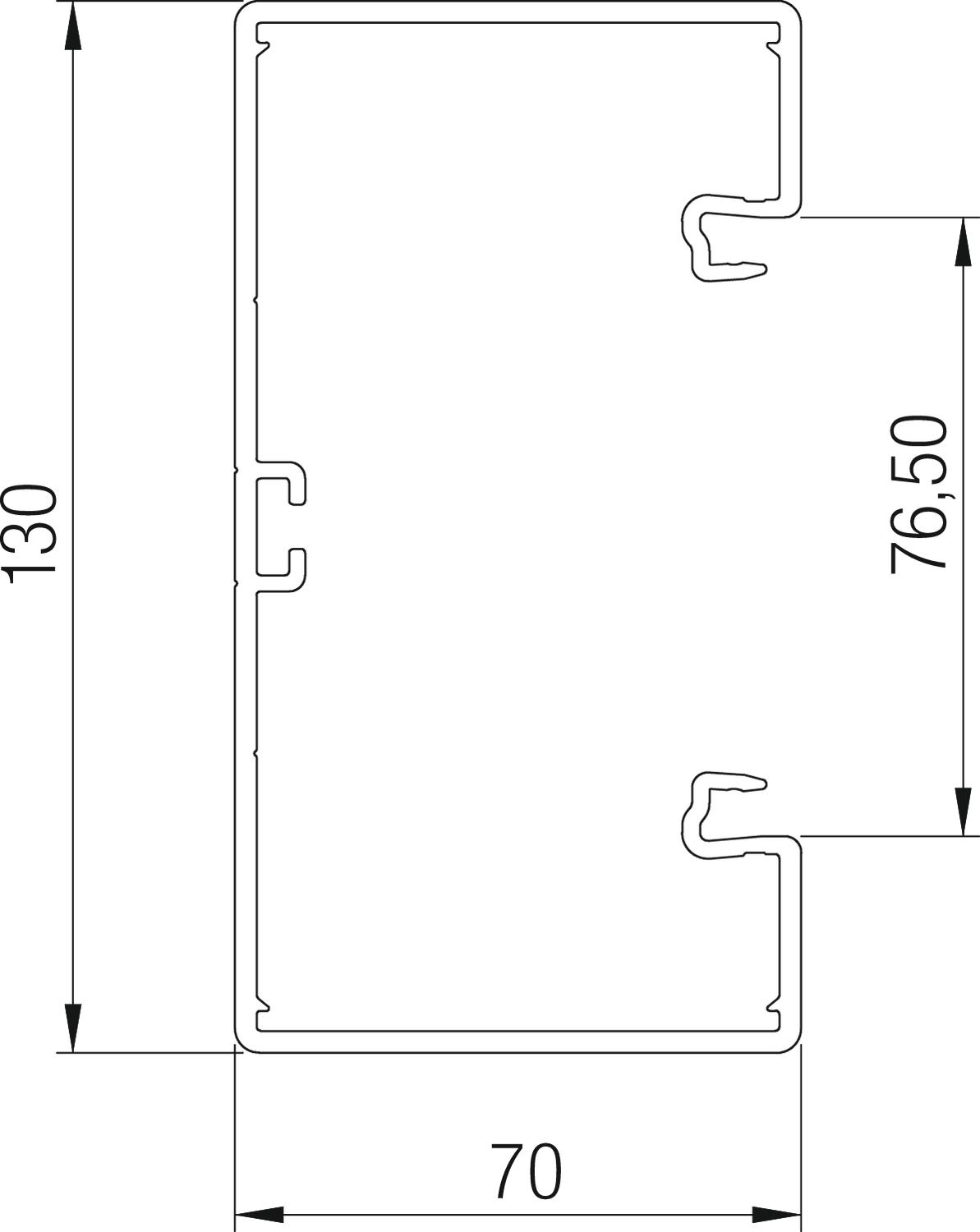 2 M OBO Bettermann Vertr Geräteeinbaukanal o. OT m.Bodenlochung GK-70130RW