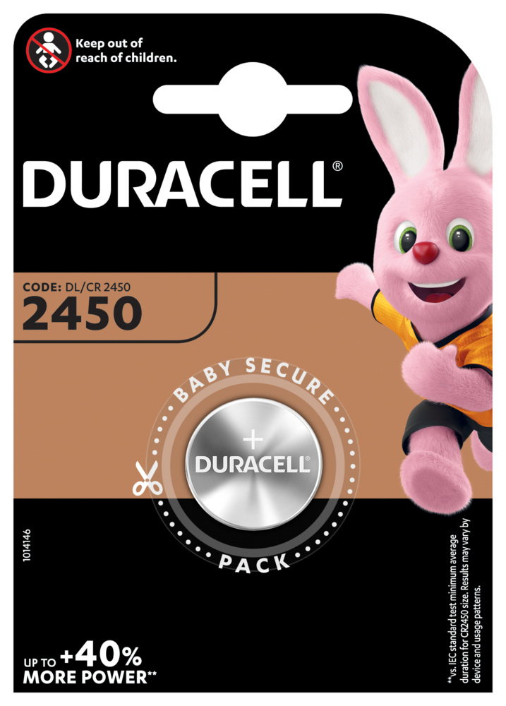 Hückmann Knopfzelle Lithium 3V CR2450 Duracell D2450 (Bli.1)
