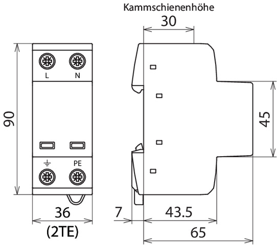 DEHN Kombi-Ableiter TT/TN-Systeme DSH TT 2P 255