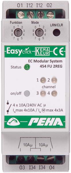 Peha Easyclick-Modul-Schalten 4-Kanal, 2TE D 454 FU-2REG