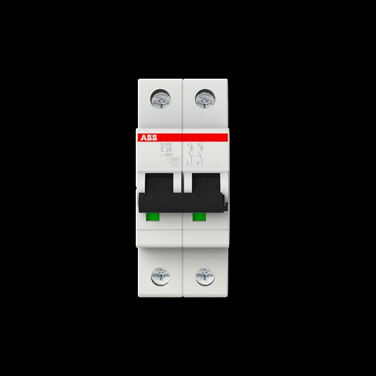 ABB Stotz S&J Sicherungsautomat 6kA 20A C 2p S202-C20 ABB Stotz S&J Sicherungsautomat 6kA 20A C 2p S202-C20