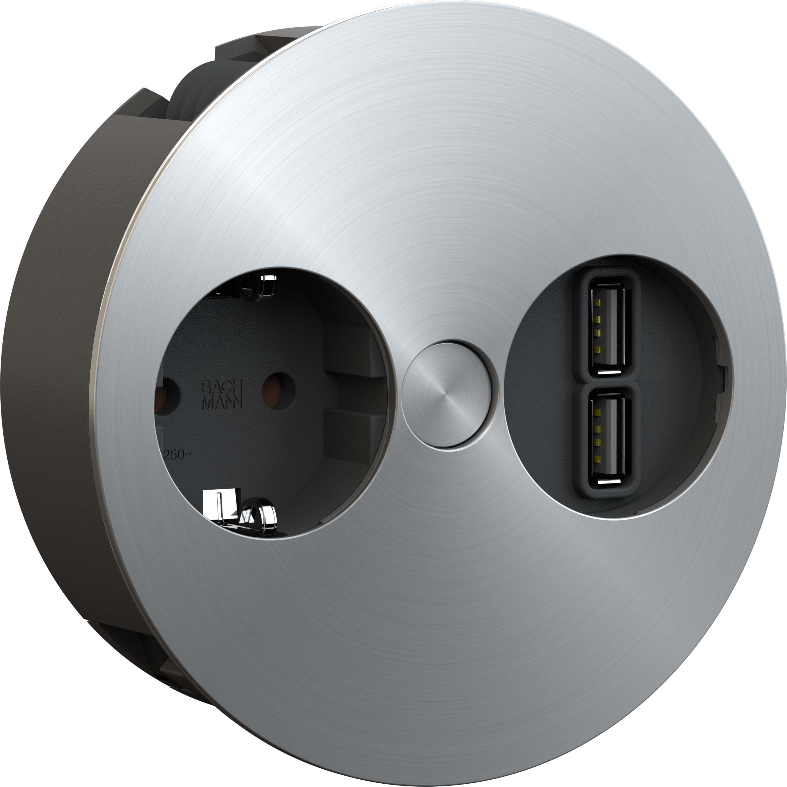 Bachmann TWIST Steckdosenleiste Edelstahl-Optik 931.031