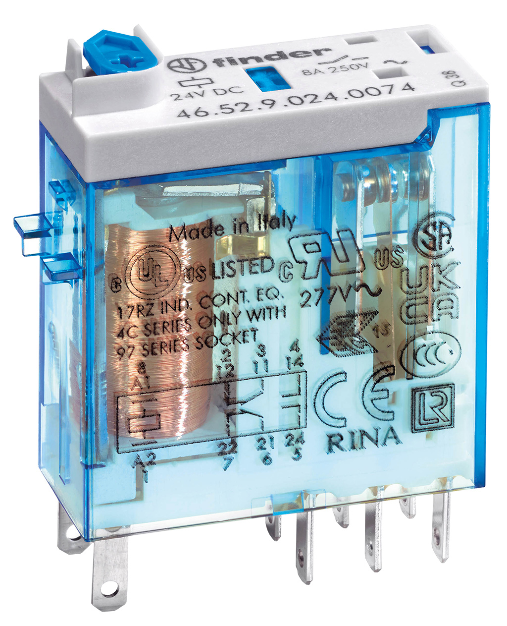 Finder Miniatur-Relais 2W 8A Spsp.24VDC 46.52.9.024.0040