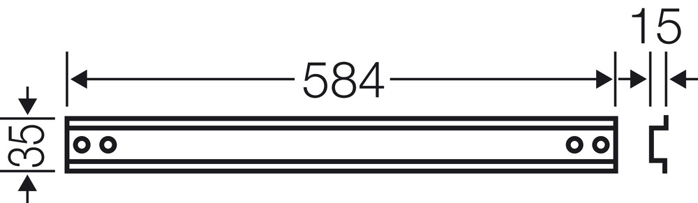 Hensel Tragschiene 584mmlang Hutpr.35mm Mi TS 60