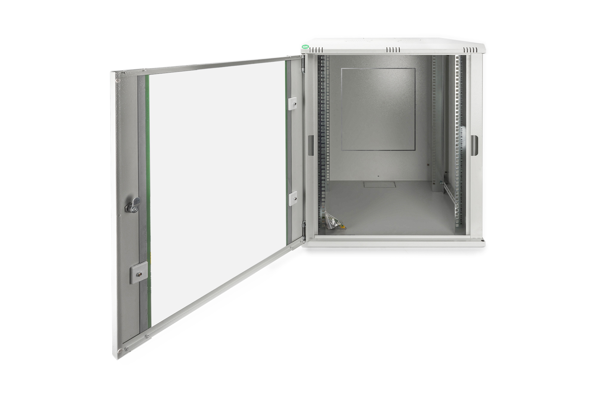 Assmann Electr. Wandschrank mit Glastür 16HE 600x600 grau DN-19 16U-6/6-EC