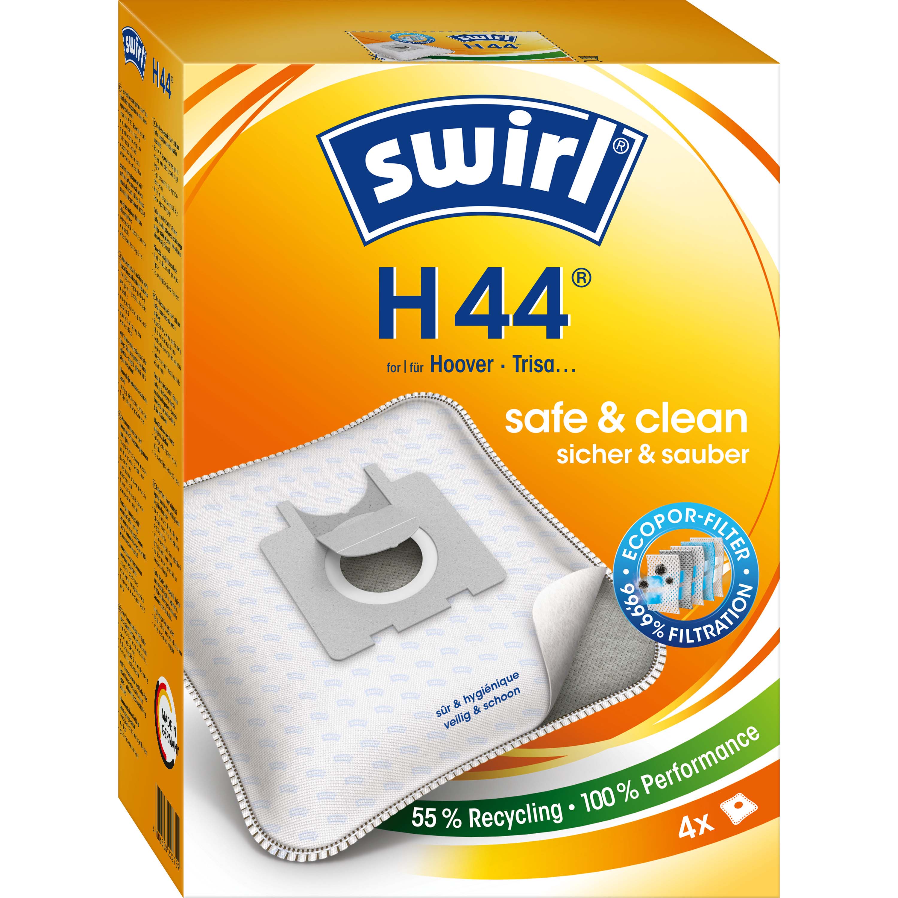 Melitta SDA Staubbeutel für Hoover H 44 EcoPor VE4
