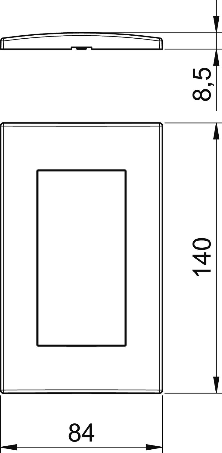 OBO Bettermann Vertr Abdeckrahmen 2fach 84x140mm rws AR45-F2 RW