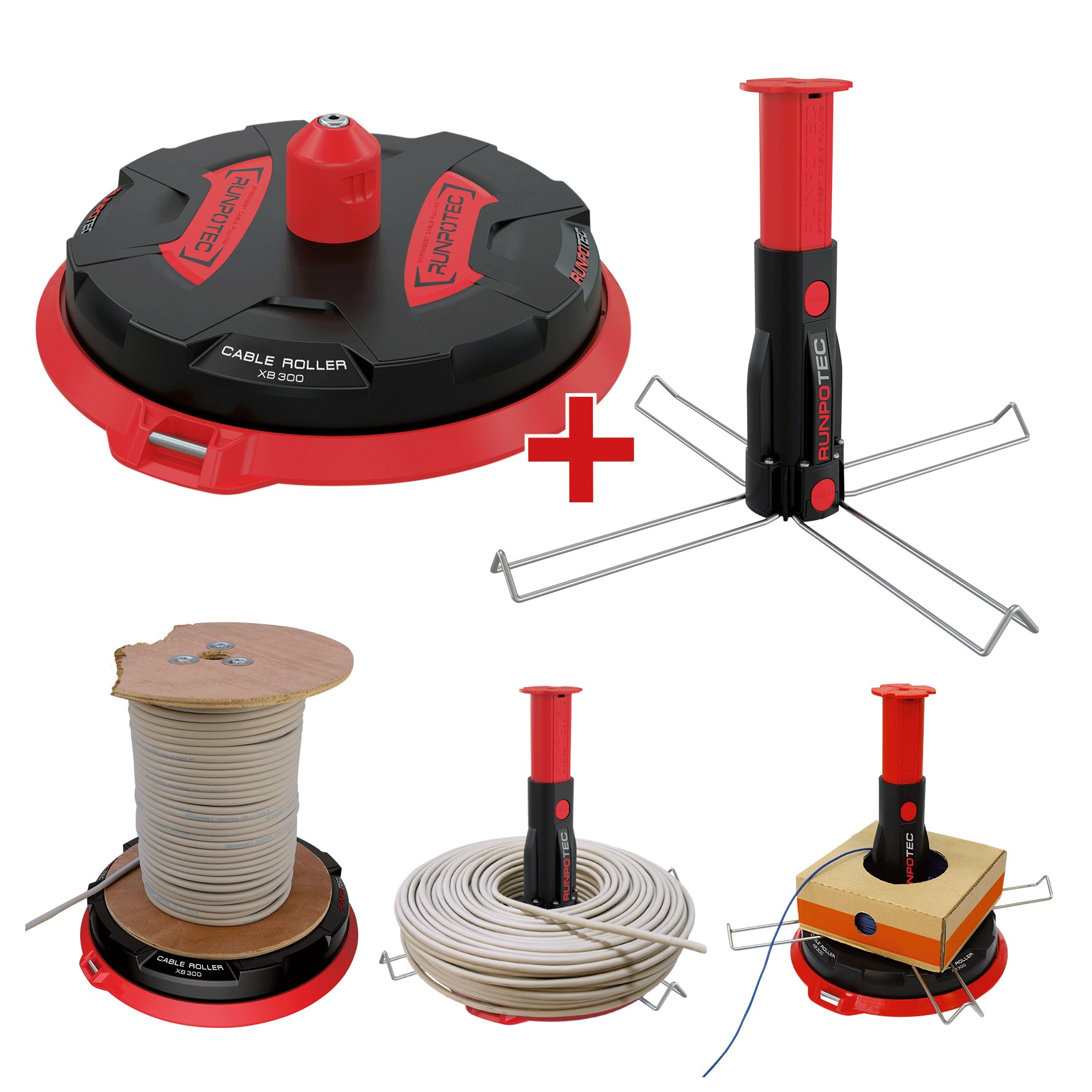 Runpotec Aktion Multifunkt.Dorn-Set Profi-Kabelabroller 10174