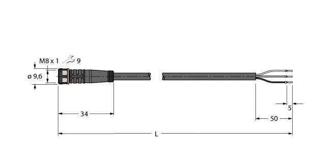 Turck Aktuator- u. Sensorleitung PUR PKG3M-10/TXL