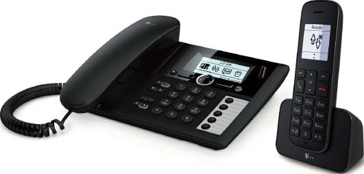 Telekom Deutschland DECT-Telefon schnurlos schwarz Sinus PA 207 plus 1