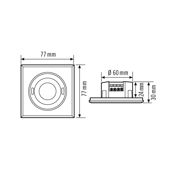 ESYLUX Bewegungsmelder UP quadratisch weiß MD-FLAT360i/8 SQ WH