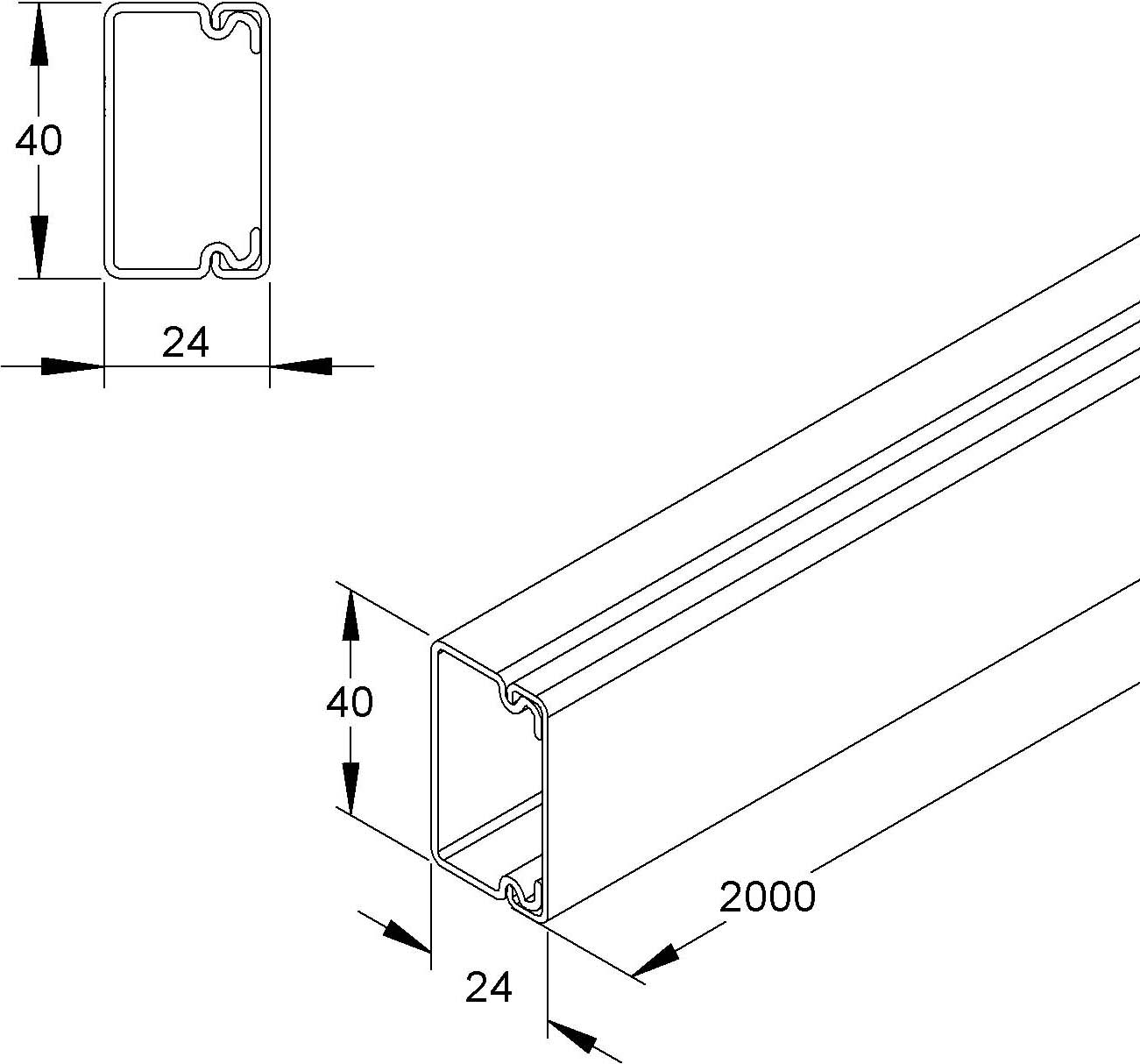 2 M Kleinhuis Kanal rws ohne Trennwand HKL2540.3