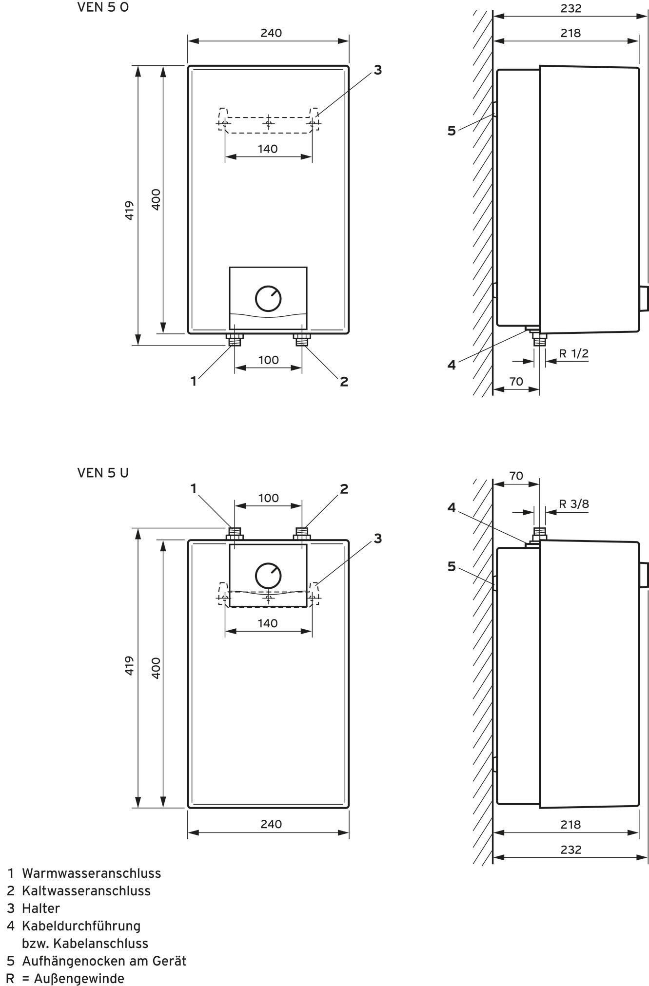 Vaillant Warmwasserspeicher offenes System VEN 5 U plus 5L U