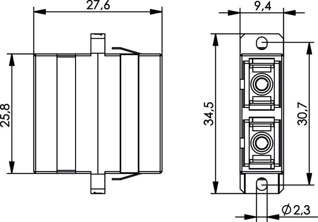 Telegärtner T-SC Duplex Kuppl.MM+SM Einschn.o Schr.mont 100007238
