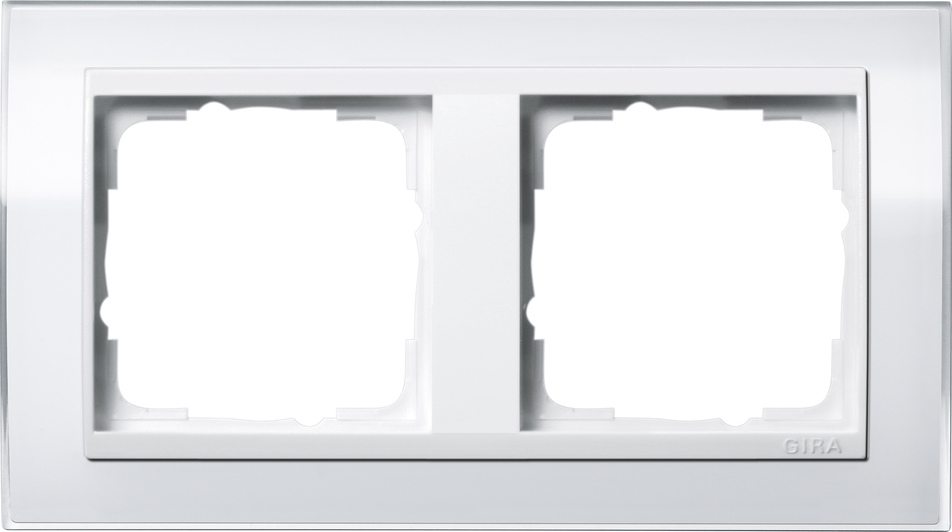 Gira Abdeckrahmen 2fach klar weiß 0212723