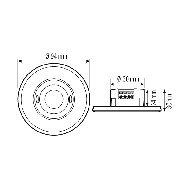 ESYLUX Bewegungsmelder rund weiß MD-FLAT 360i/8 RD WH