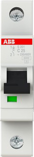 ABB Stotz S&J Sicherungsautomat 6kA 25A C 1p S201-C25 ABB Stotz S&J Sicherungsautomat 6kA 25A C 1p S201-C25