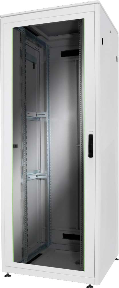 Assmann Electr. Schrank 42HE 205,3x80x80cm RAL 7035 Glastür DN-19 42U-8/8-1