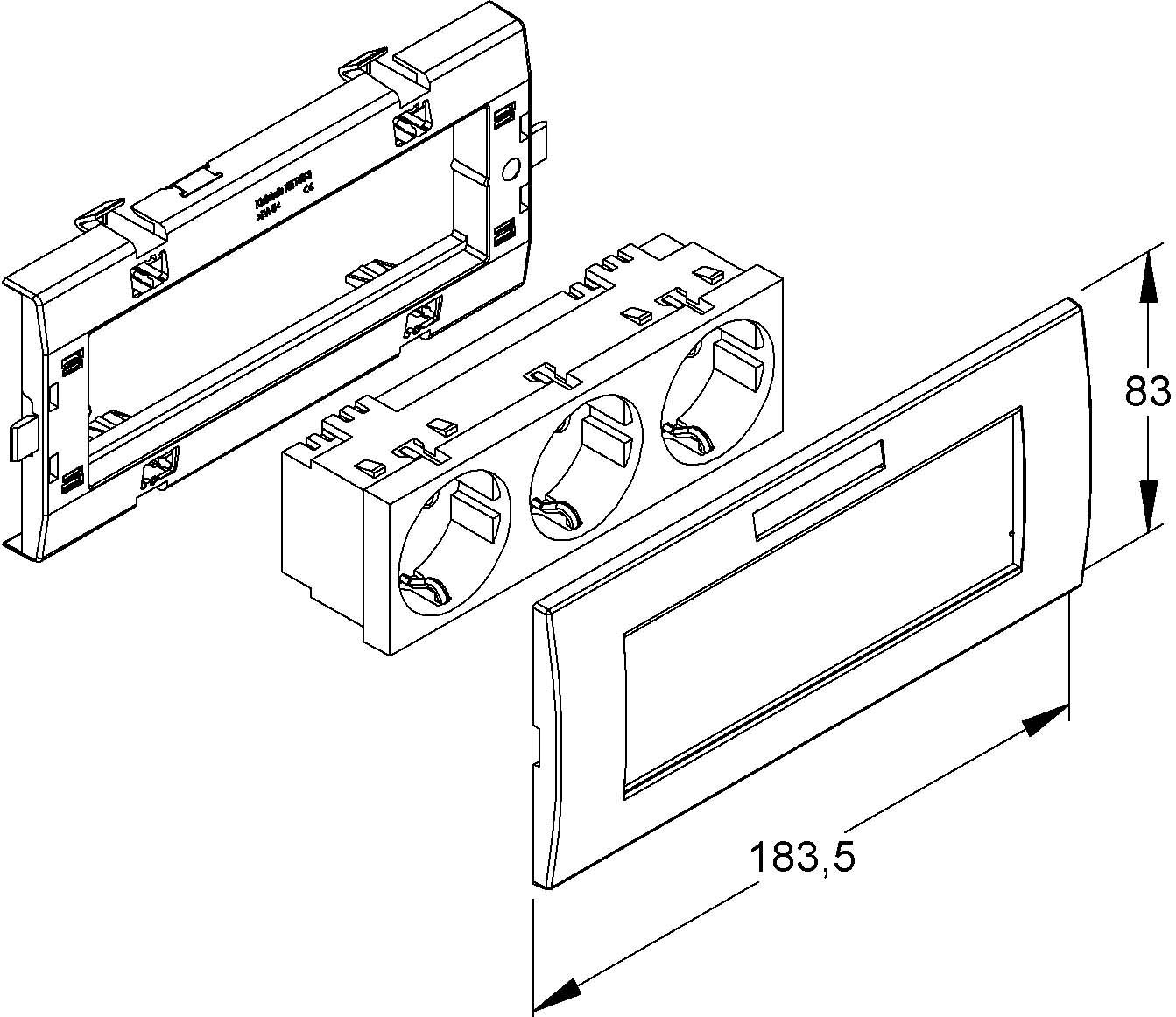 Kleinhuis Dreifachsteckdoseneinheit weiss KES-3.3.3