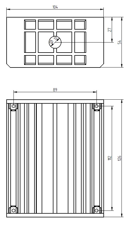 Grothe UP-Kasten f.4Taster,einreihig UPK 804