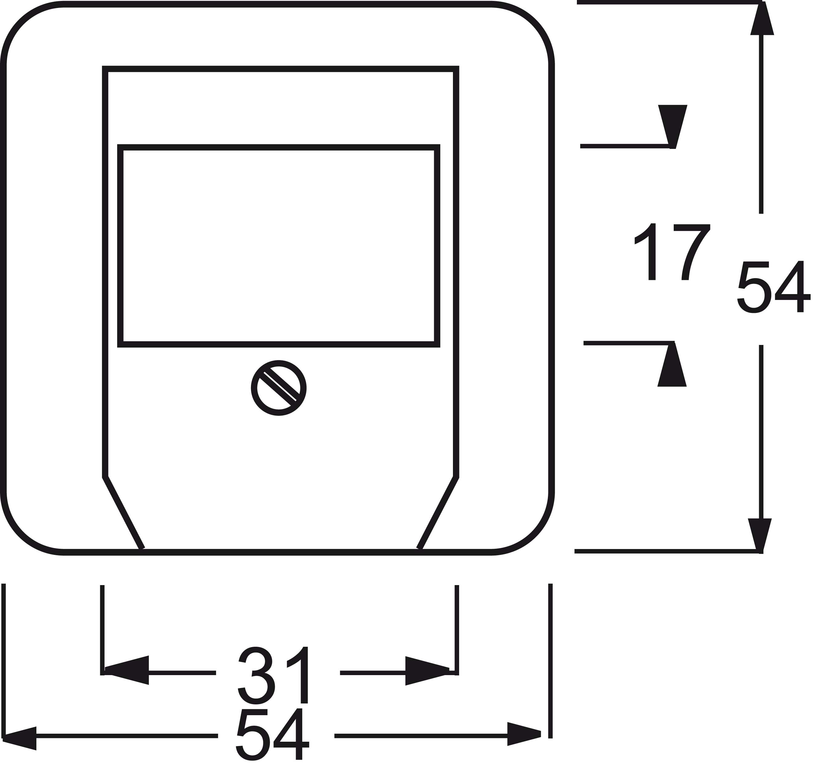 Busch-Jaeger Zentralscheibe aws f.TAE-Einsatz 2539-214