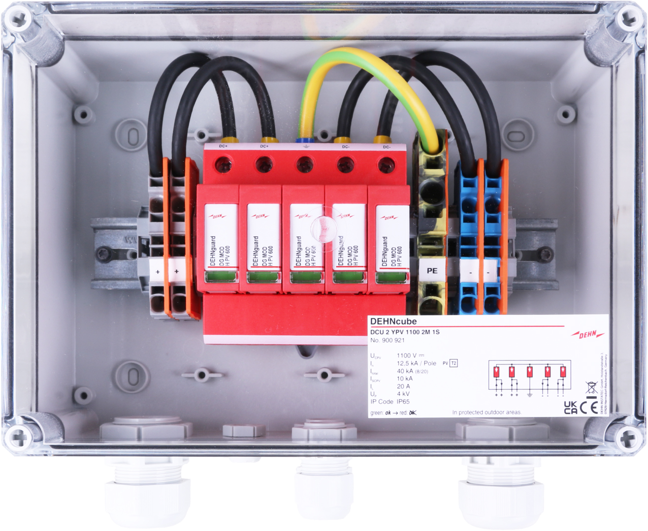 DEHN Generatoranschlusskasten für PV-Anlagen DCU 2 YPV 1100 2M 1S