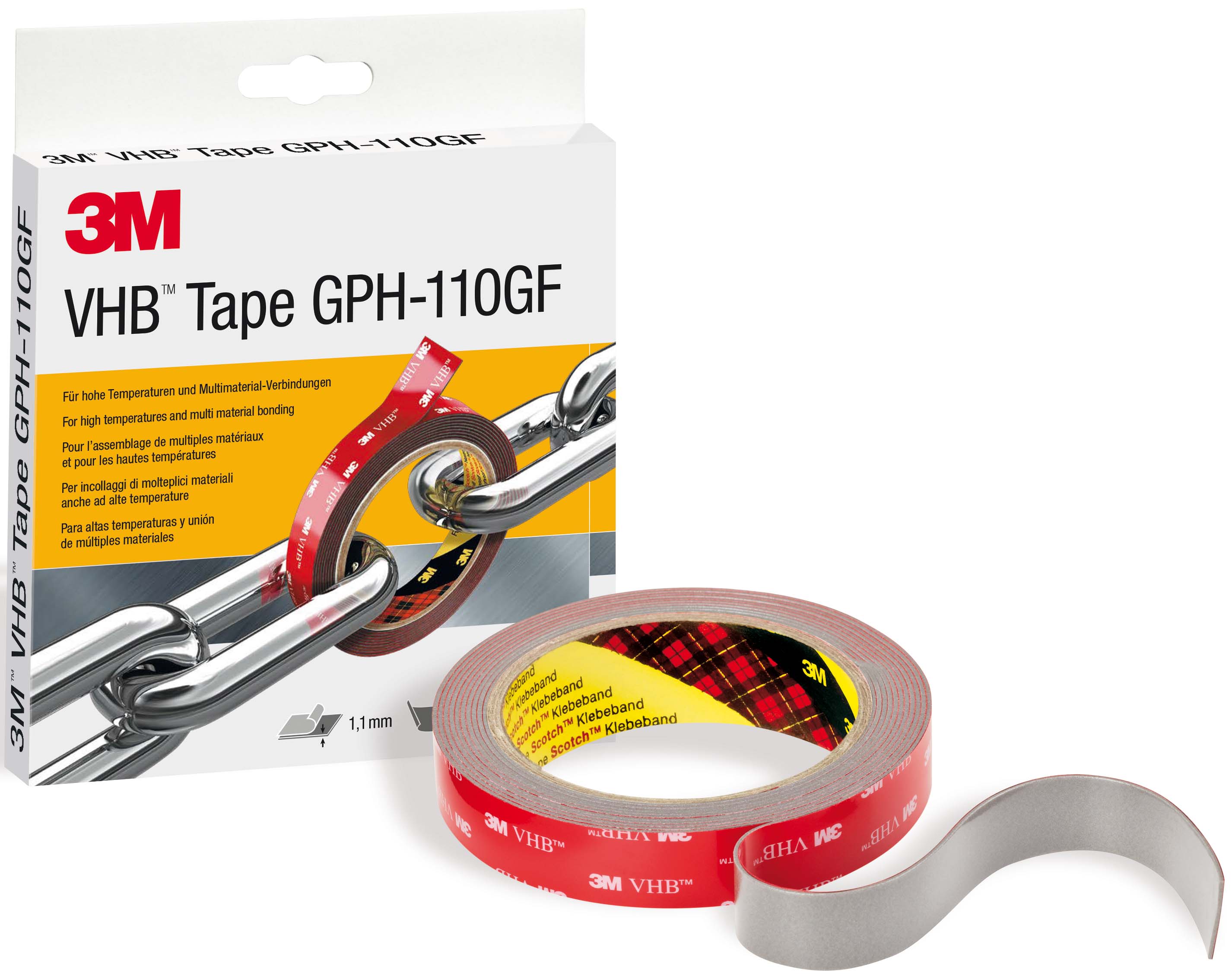 3M Deutschland Klebeband doppelseitig 19mmx3mx1,1mm, gr. GPH-110GF