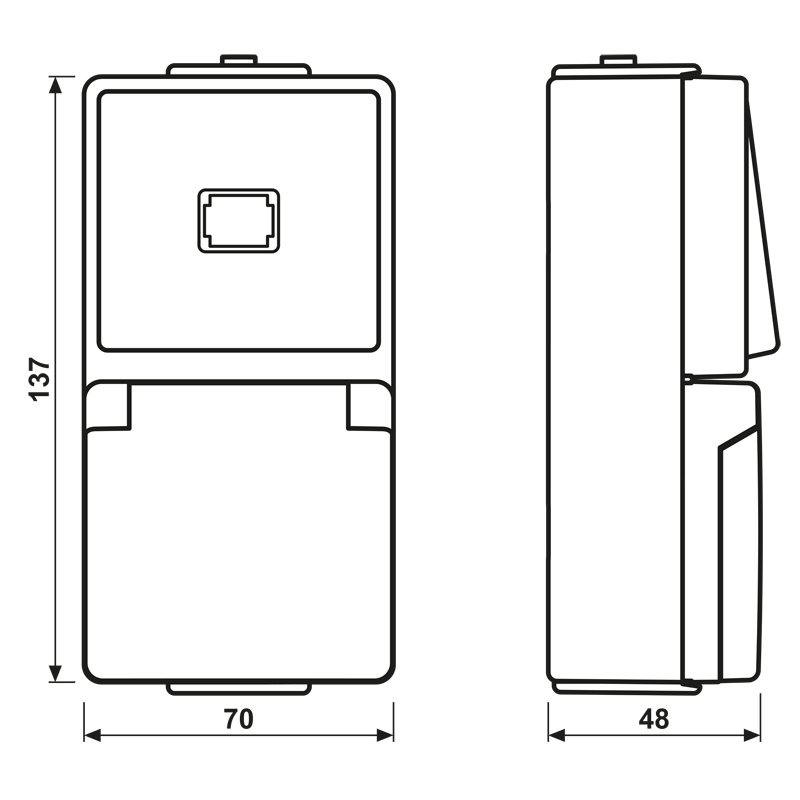 Jung Taster-/SCHUKO-Kombination 1S 1p. 10A / 16A250V 671 W