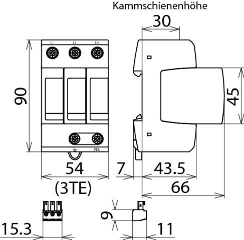 DEHN ÜS-Ableiter DEHNguard  DG M TNC 275 FM