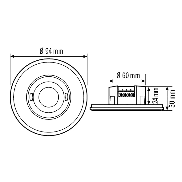 ESYLUX Decken-Präsenzmelder UP, 360 Grad PD-FLAT  #EP10451706