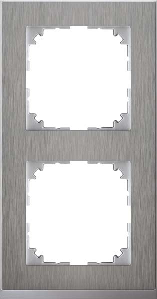Merten Decor-Rahmen 2-fach Edelstahl/aluminium MEG4020-3646