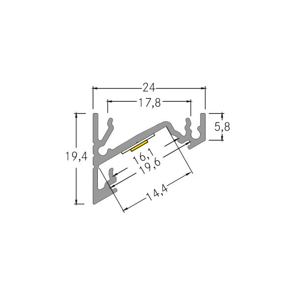 Brumberg Leuchten Anbau-Eckprofil 2000x24x19,4mm 53385262